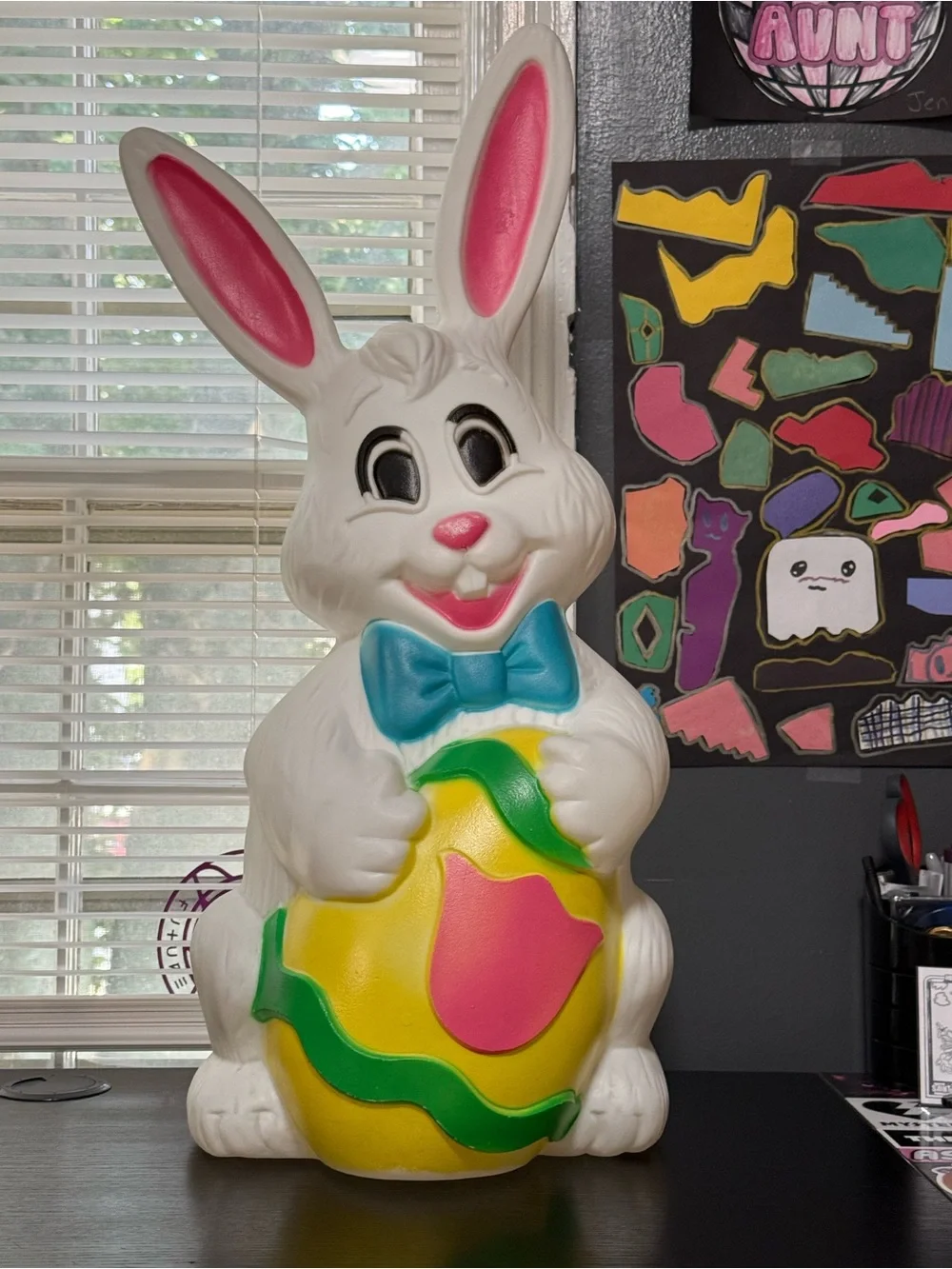 Vintage 27” Sun Hill Easter Bunny Blow Mold Indoor/Outdoor Decoration (No Light)